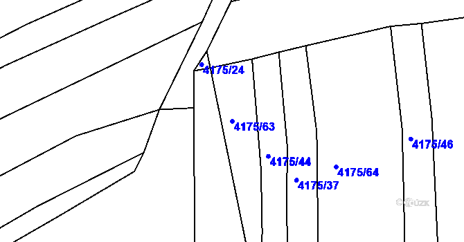 Parcela st. 4175/63 v KÚ Kožušice, Katastrální mapa