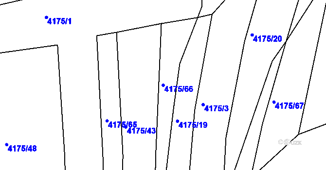 Parcela st. 4175/66 v KÚ Kožušice, Katastrální mapa