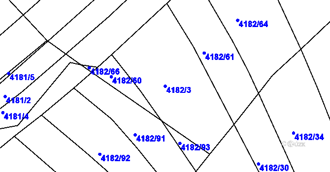 Parcela st. 4182/3 v KÚ Kožušice, Katastrální mapa
