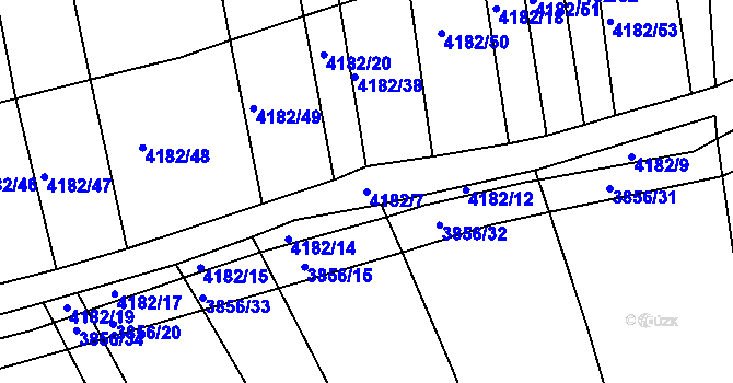 Parcela st. 4182/7 v KÚ Kožušice, Katastrální mapa