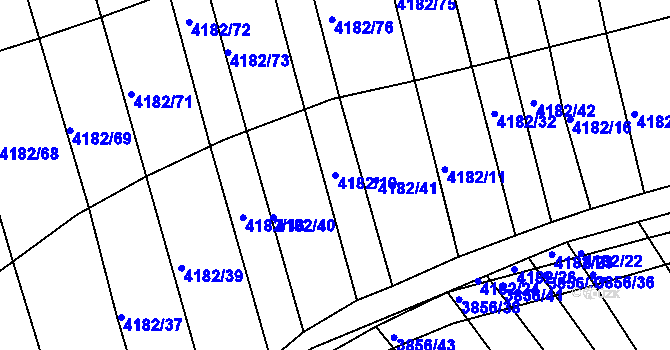 Parcela st. 4182/10 v KÚ Kožušice, Katastrální mapa