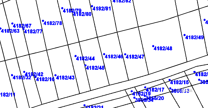 Parcela st. 4182/46 v KÚ Kožušice, Katastrální mapa