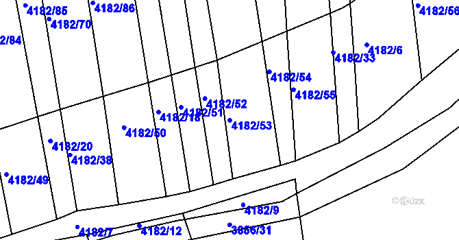 Parcela st. 4182/53 v KÚ Kožušice, Katastrální mapa