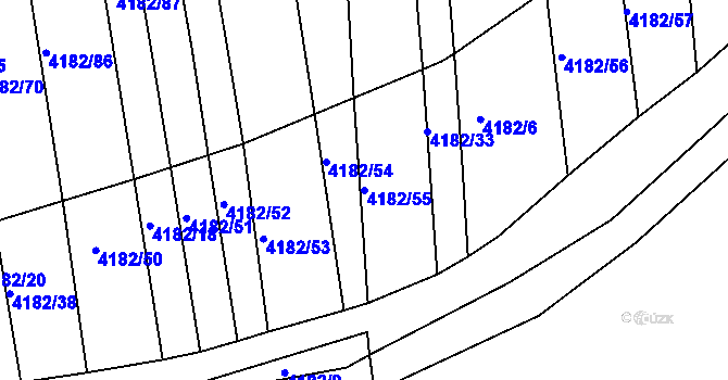 Parcela st. 4182/55 v KÚ Kožušice, Katastrální mapa