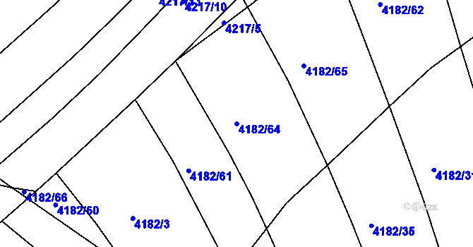 Parcela st. 4182/64 v KÚ Kožušice, Katastrální mapa