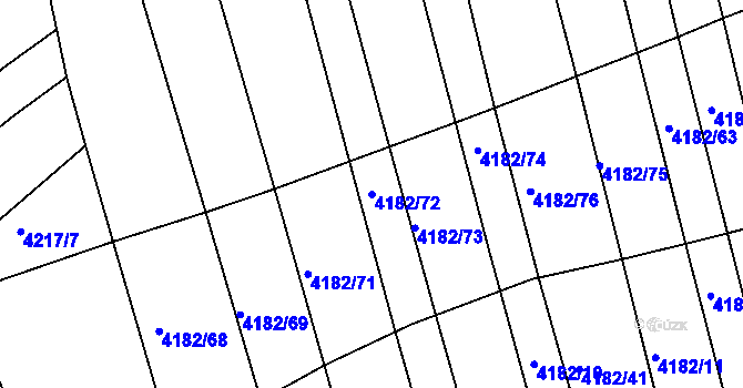 Parcela st. 4182/72 v KÚ Kožušice, Katastrální mapa