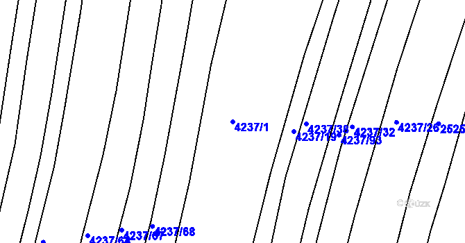 Parcela st. 4237/1 v KÚ Kožušice, Katastrální mapa