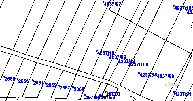 Parcela st. 4237/15 v KÚ Kožušice, Katastrální mapa
