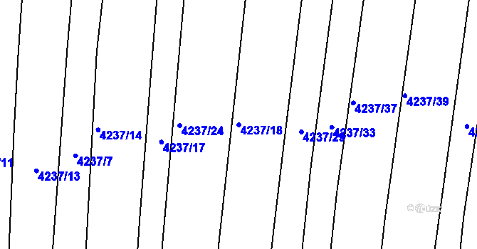 Parcela st. 4237/18 v KÚ Kožušice, Katastrální mapa