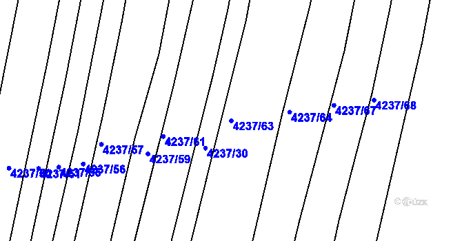 Parcela st. 4237/63 v KÚ Kožušice, Katastrální mapa
