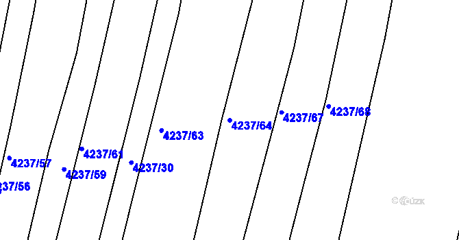 Parcela st. 4237/64 v KÚ Kožušice, Katastrální mapa