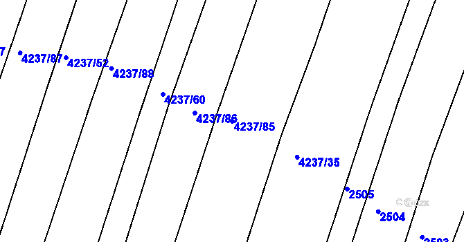 Parcela st. 4237/85 v KÚ Kožušice, Katastrální mapa