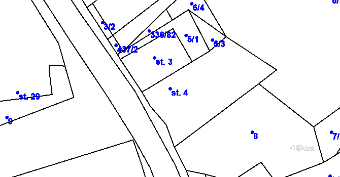 Parcela st. 4 v KÚ Krabčice u Roudnice nad Labem, Katastrální mapa