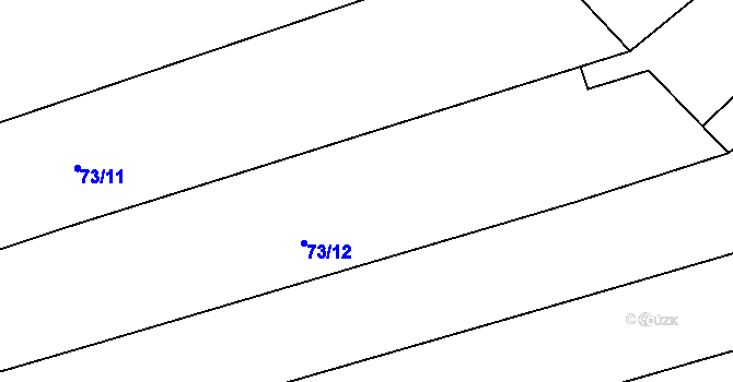 Parcela st. 73/12 v KÚ Krabčice u Roudnice nad Labem, Katastrální mapa
