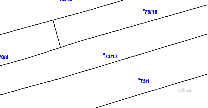 Parcela st. 73/17 v KÚ Krabčice u Roudnice nad Labem, Katastrální mapa
