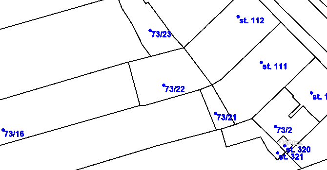 Parcela st. 73/22 v KÚ Krabčice u Roudnice nad Labem, Katastrální mapa