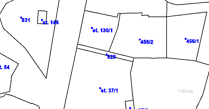 Parcela st. 37/2 v KÚ Vesce pod Řípem, Katastrální mapa