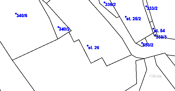 Parcela st. 26 v KÚ Dálčice, Katastrální mapa