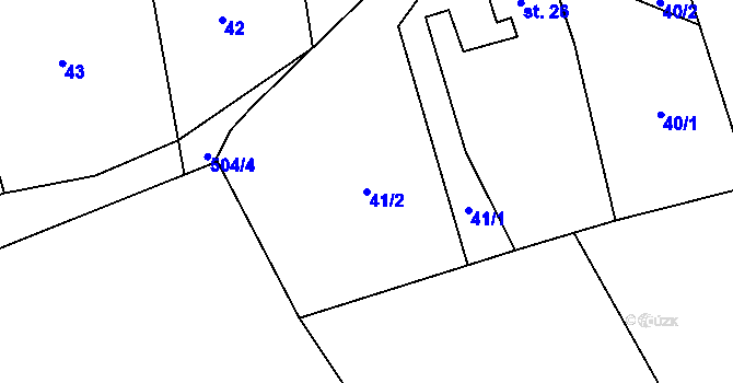 Parcela st. 41/2 v KÚ Úhrov, Katastrální mapa