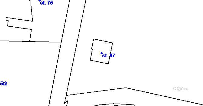 Parcela st. 87 v KÚ Úhrov, Katastrální mapa