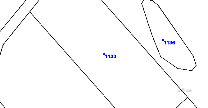 Parcela st. 1133 v KÚ Úhrov, Katastrální mapa