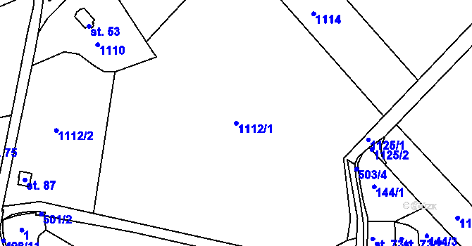 Parcela st. 1112/1 v KÚ Úhrov, Katastrální mapa