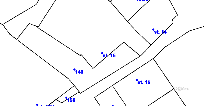 Parcela st. 15 v KÚ Krahulčí u Telče, Katastrální mapa