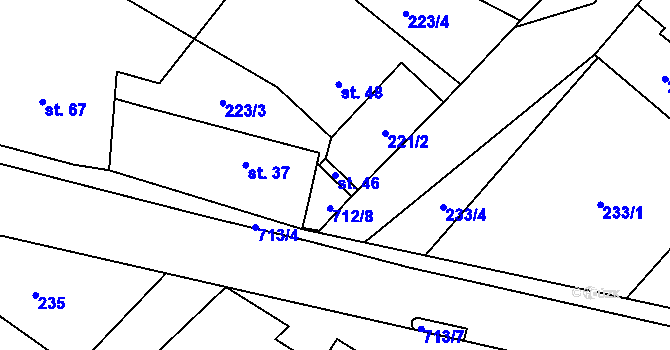 Parcela st. 46 v KÚ Krahulčí u Telče, Katastrální mapa