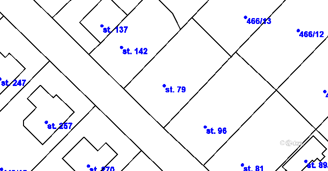 Parcela st. 79 v KÚ Krahulčí u Telče, Katastrální mapa