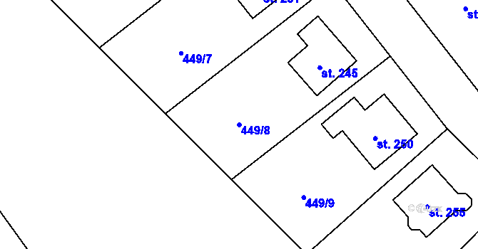 Parcela st. 449/8 v KÚ Krahulčí u Telče, Katastrální mapa