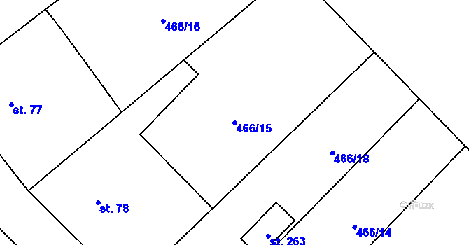 Parcela st. 466/15 v KÚ Krahulčí u Telče, Katastrální mapa
