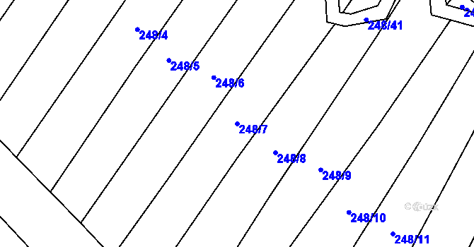 Parcela st. 248/7 v KÚ Krahulčí u Telče, Katastrální mapa