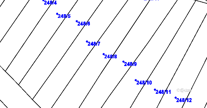 Parcela st. 248/8 v KÚ Krahulčí u Telče, Katastrální mapa