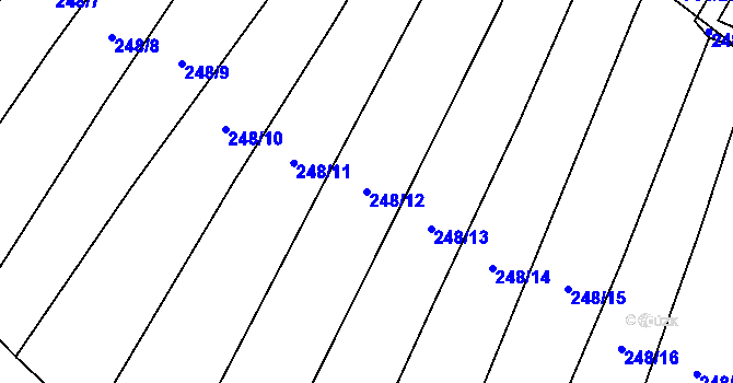 Parcela st. 248/12 v KÚ Krahulčí u Telče, Katastrální mapa