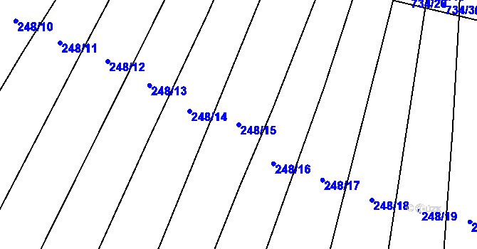 Parcela st. 248/15 v KÚ Krahulčí u Telče, Katastrální mapa