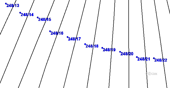 Parcela st. 248/18 v KÚ Krahulčí u Telče, Katastrální mapa