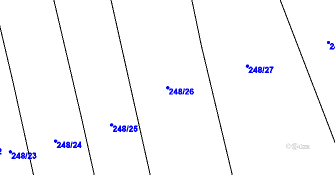 Parcela st. 248/26 v KÚ Krahulčí u Telče, Katastrální mapa