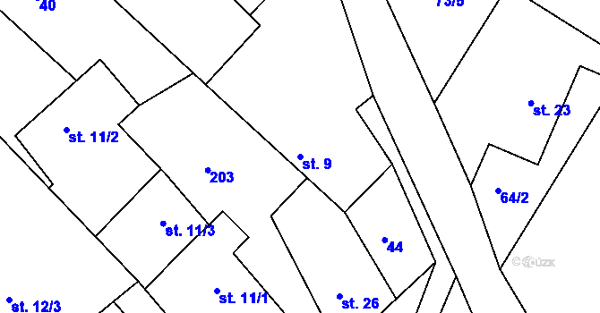 Parcela st. 9 v KÚ Krahulčí, Katastrální mapa