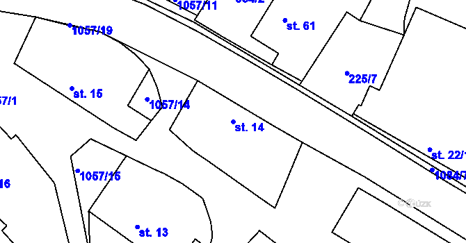 Parcela st. 14 v KÚ Krahulov, Katastrální mapa