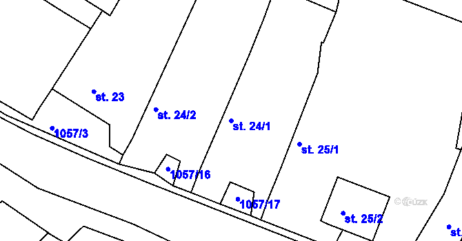 Parcela st. 24/1 v KÚ Krahulov, Katastrální mapa