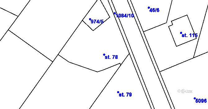 Parcela st. 78 v KÚ Krahulov, Katastrální mapa