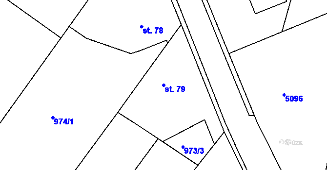 Parcela st. 79 v KÚ Krahulov, Katastrální mapa