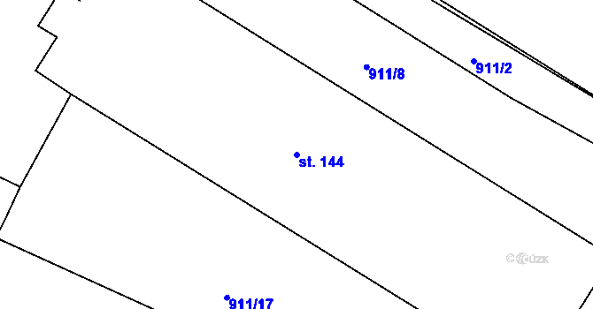 Parcela st. 144 v KÚ Krahulov, Katastrální mapa