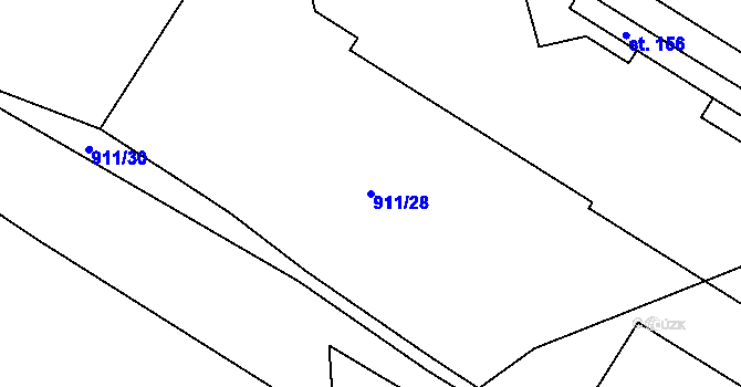 Parcela st. 911/28 v KÚ Krahulov, Katastrální mapa