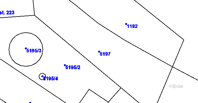 Parcela st. 5197 v KÚ Krahulov, Katastrální mapa