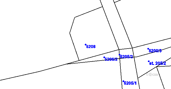 Parcela st. 5208 v KÚ Krahulov, Katastrální mapa