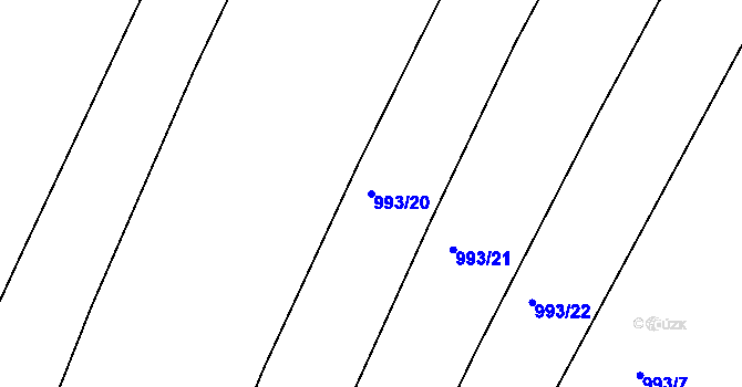 Parcela st. 993/20 v KÚ Krahulov, Katastrální mapa