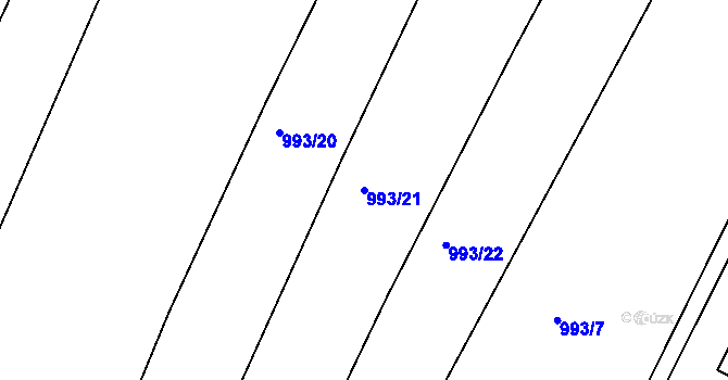 Parcela st. 993/21 v KÚ Krahulov, Katastrální mapa