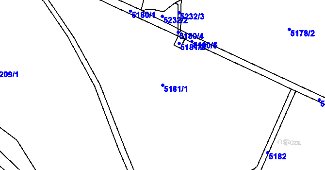 Parcela st. 5181/1 v KÚ Krahulov, Katastrální mapa