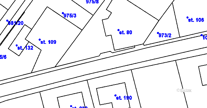 Parcela st. 974/6 v KÚ Krahulov, Katastrální mapa